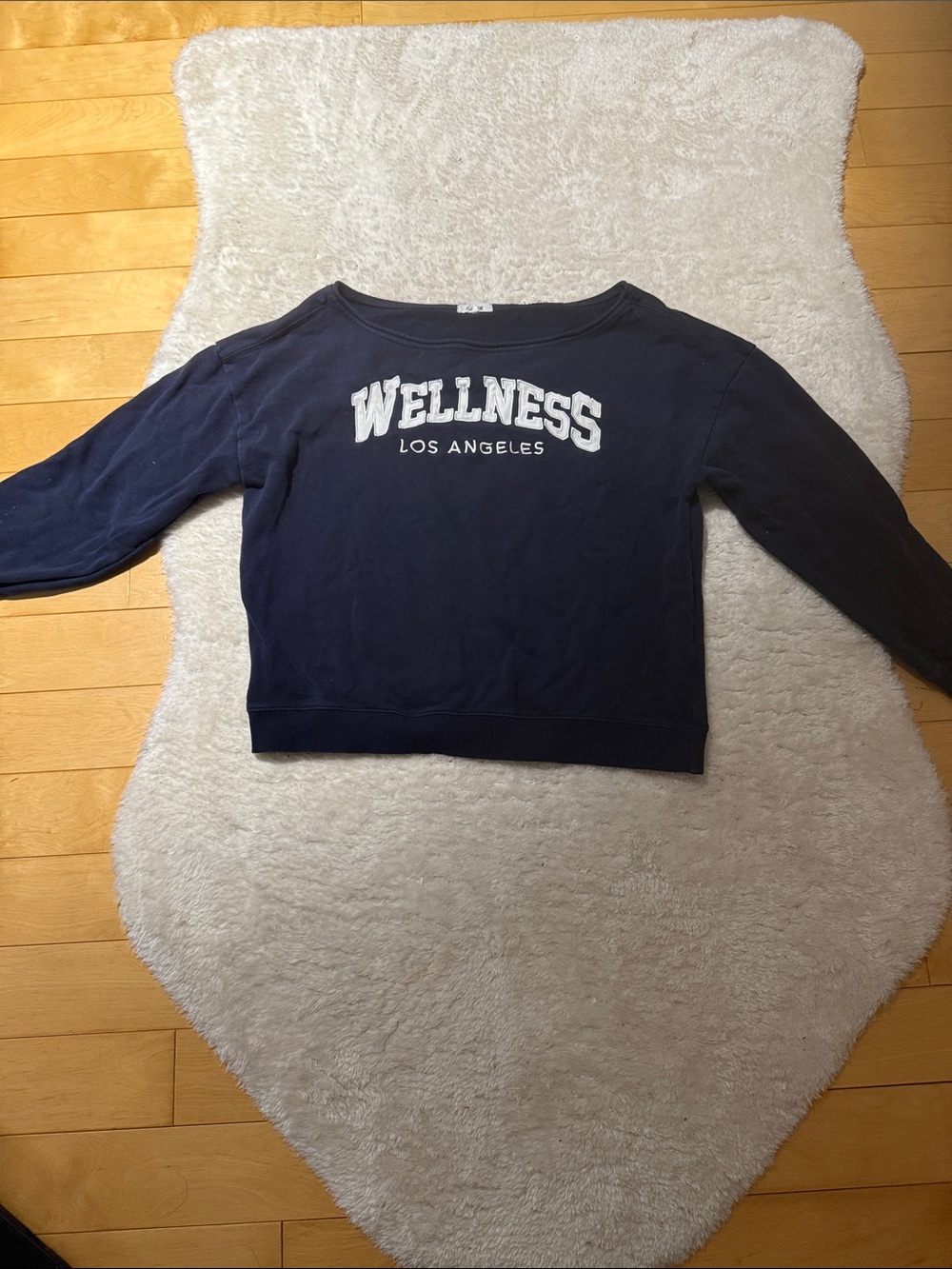Garage Navy 'WELLNESS Los Angeles' Cropped Sweatshirt
